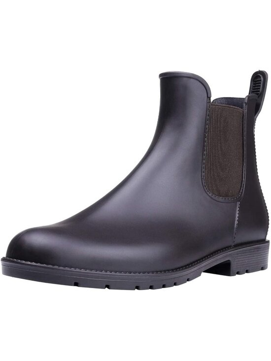Shoes - Women's Dark Brown Waterproof Chelsea Stylish Matte Finish Ankle Rain Boots
